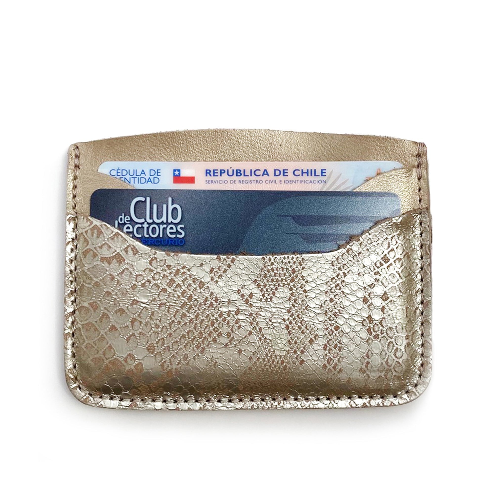 Tarjetero de cuero doble faz modelo ELOÍSA Soft Gold