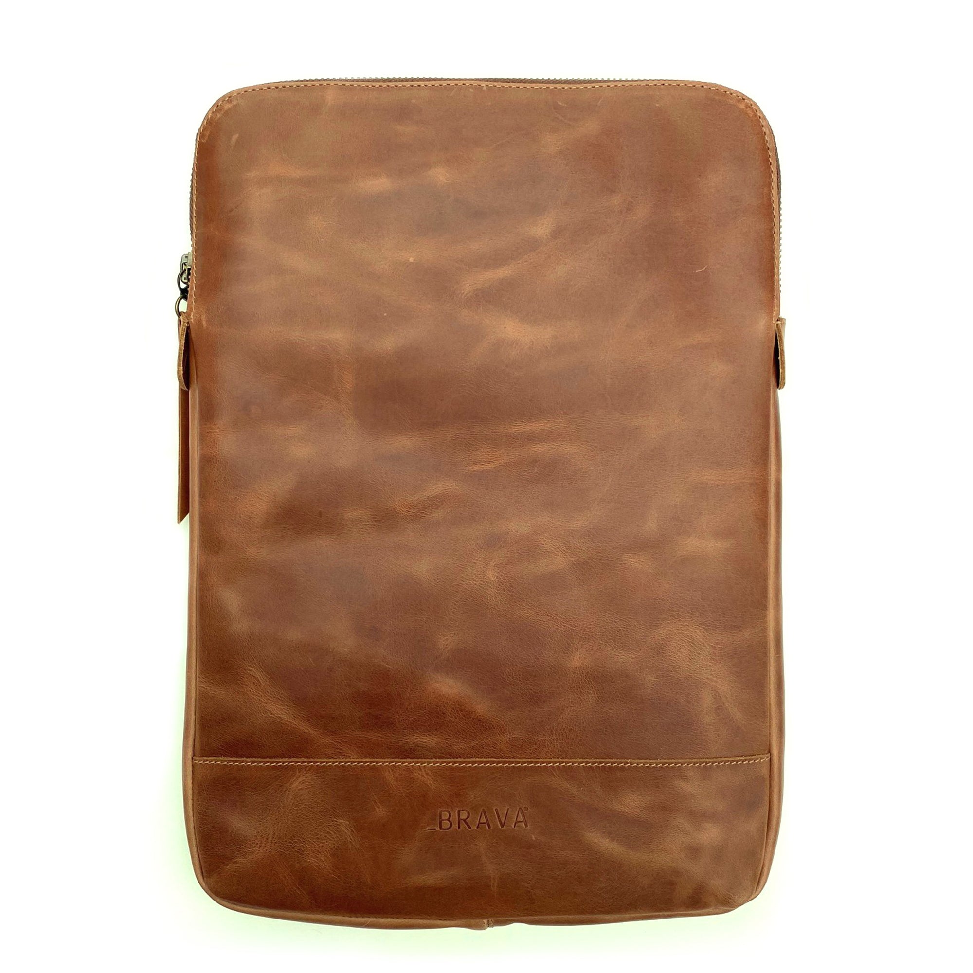 Funda Notebook de cuero modelo JAVIERA Cognac