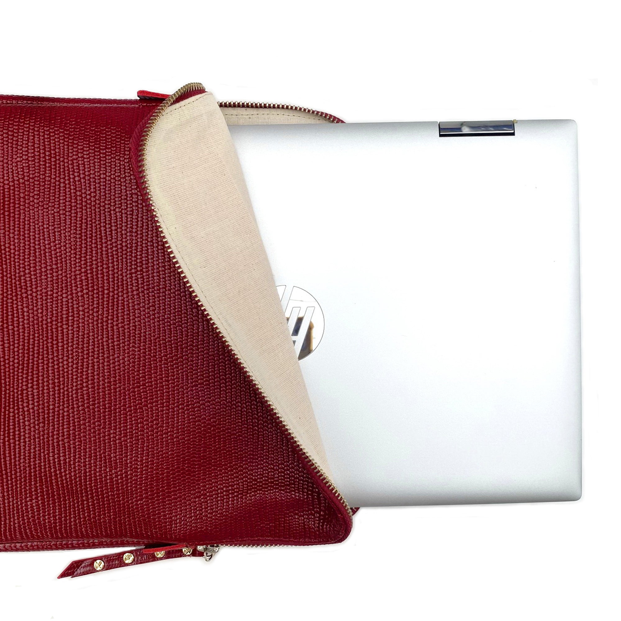 Funda Notebook de cuero modelo JAVIERA Rojo