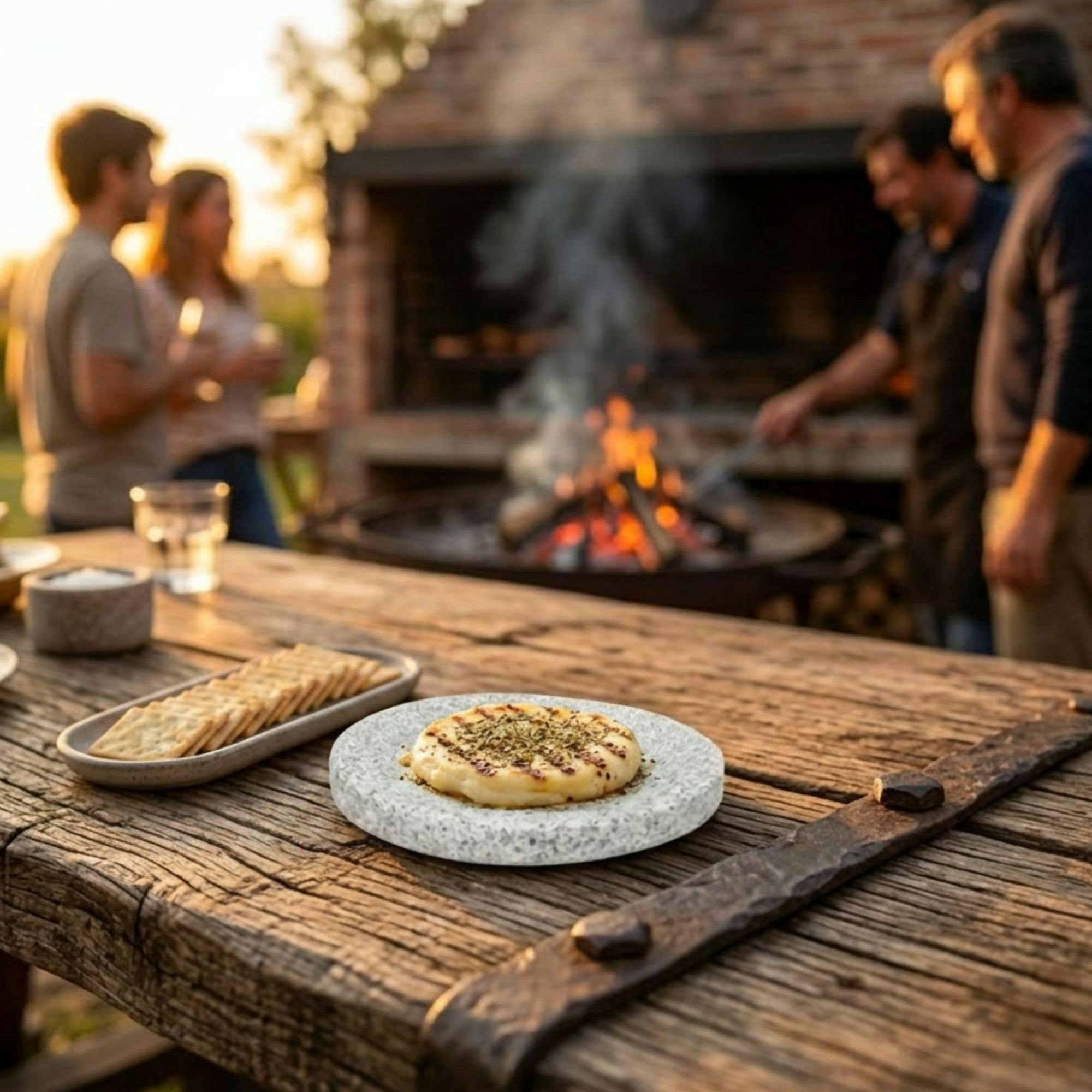 Plato de piedra de cantera para parrilla o aperitivo