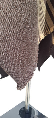 Poncho Cordoncillo -  Lana y Alpaca  - Café Moro con Beige