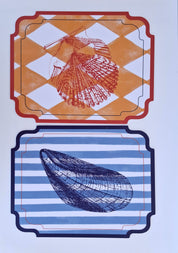 Set de 6  Individuales Rectangulares con Concha – Colección “Creado x Coty Abbott"