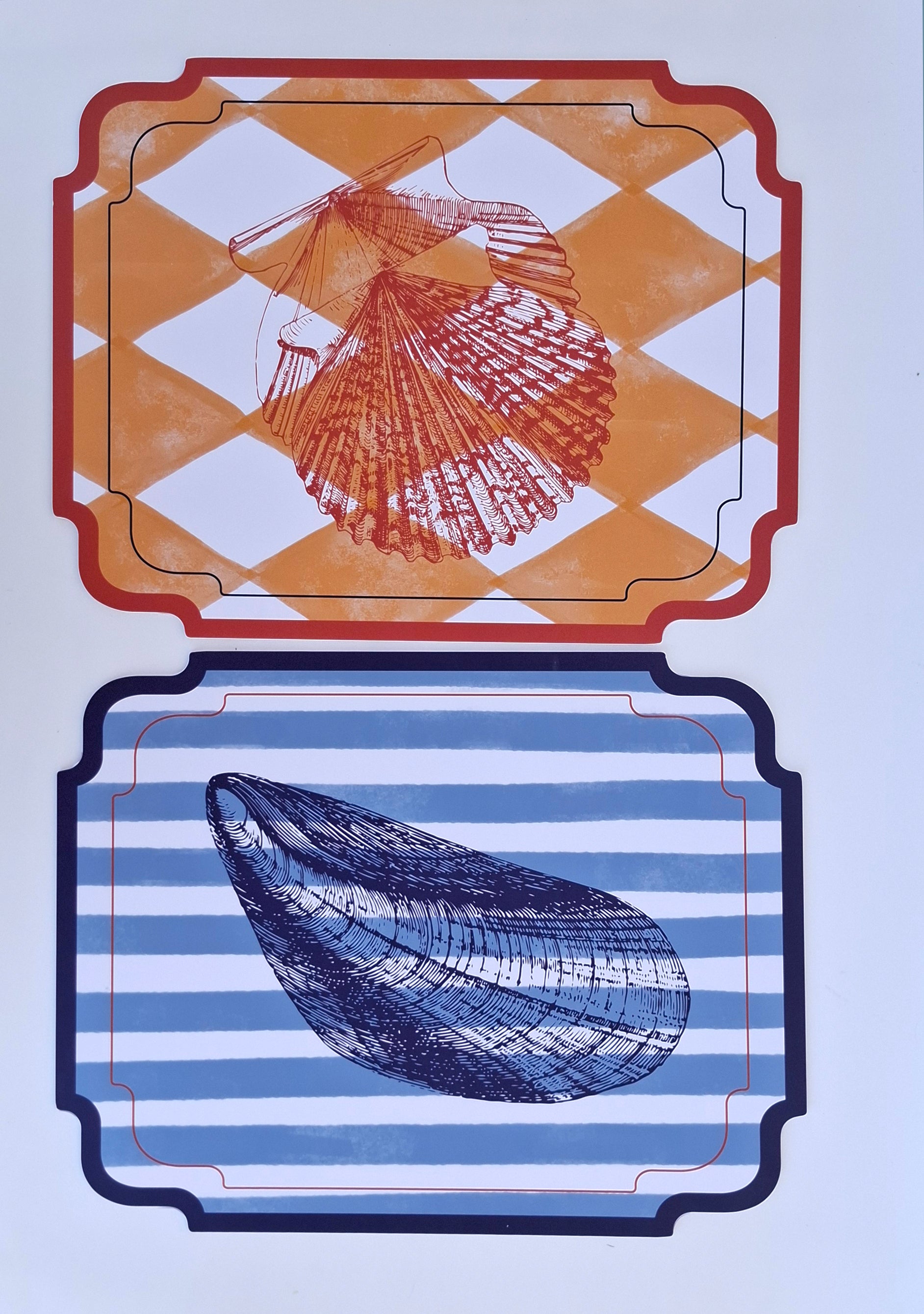 Set de 6  Individuales Rectangulares con Concha – Colección “Creado x Coty Abbott"