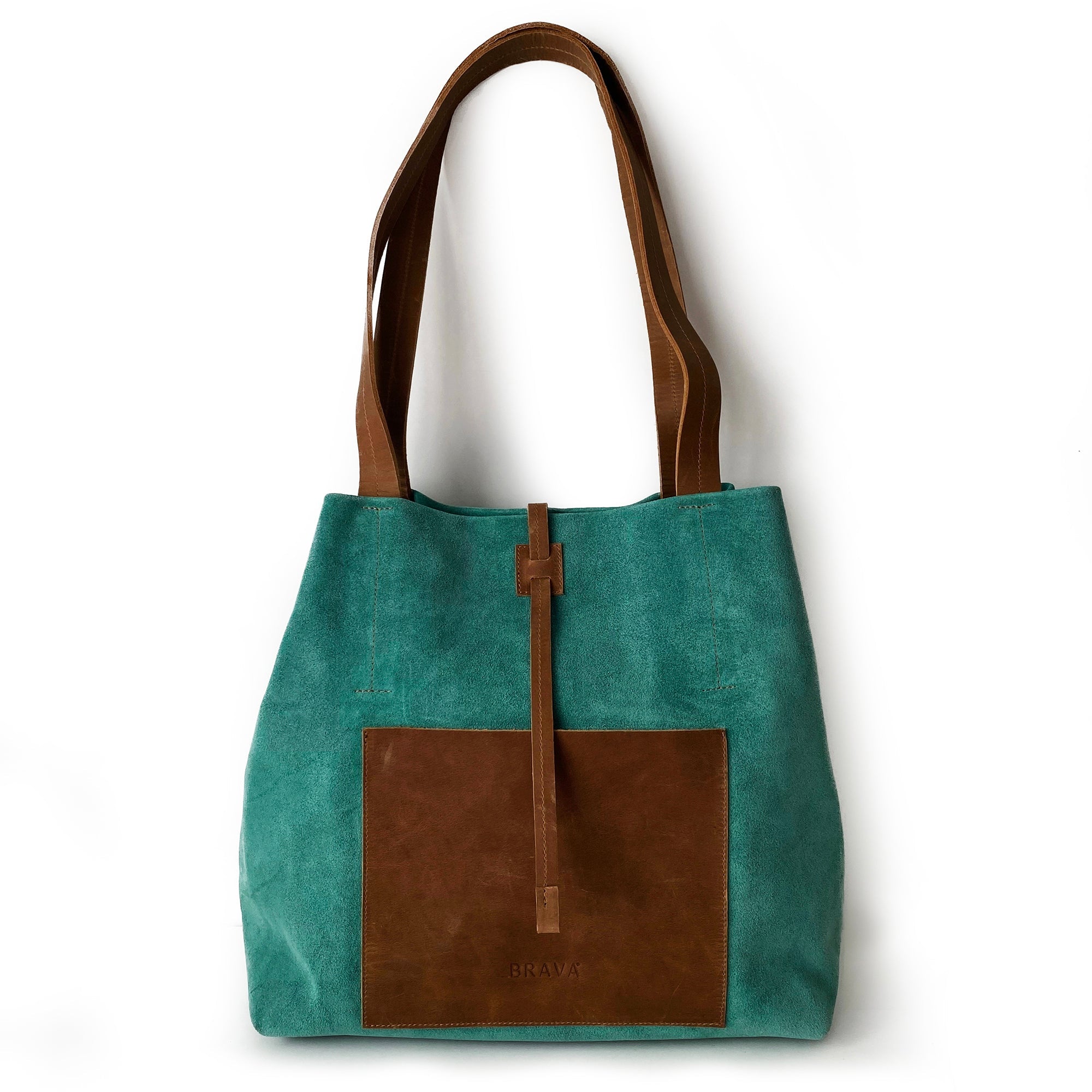Cartera de cuero modelo JANE Turquesa