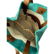 Cartera de cuero modelo JANE Turquesa