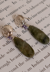 Pendientes Mujer Plata Labradorita y circonita