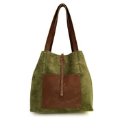 Cartera de cuero modelo JANE Oliva