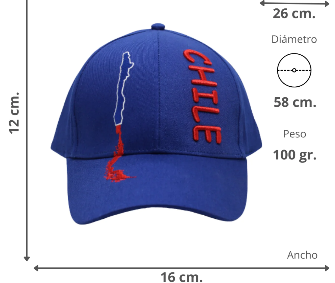Jockey Chile Azul Bordado Mapa