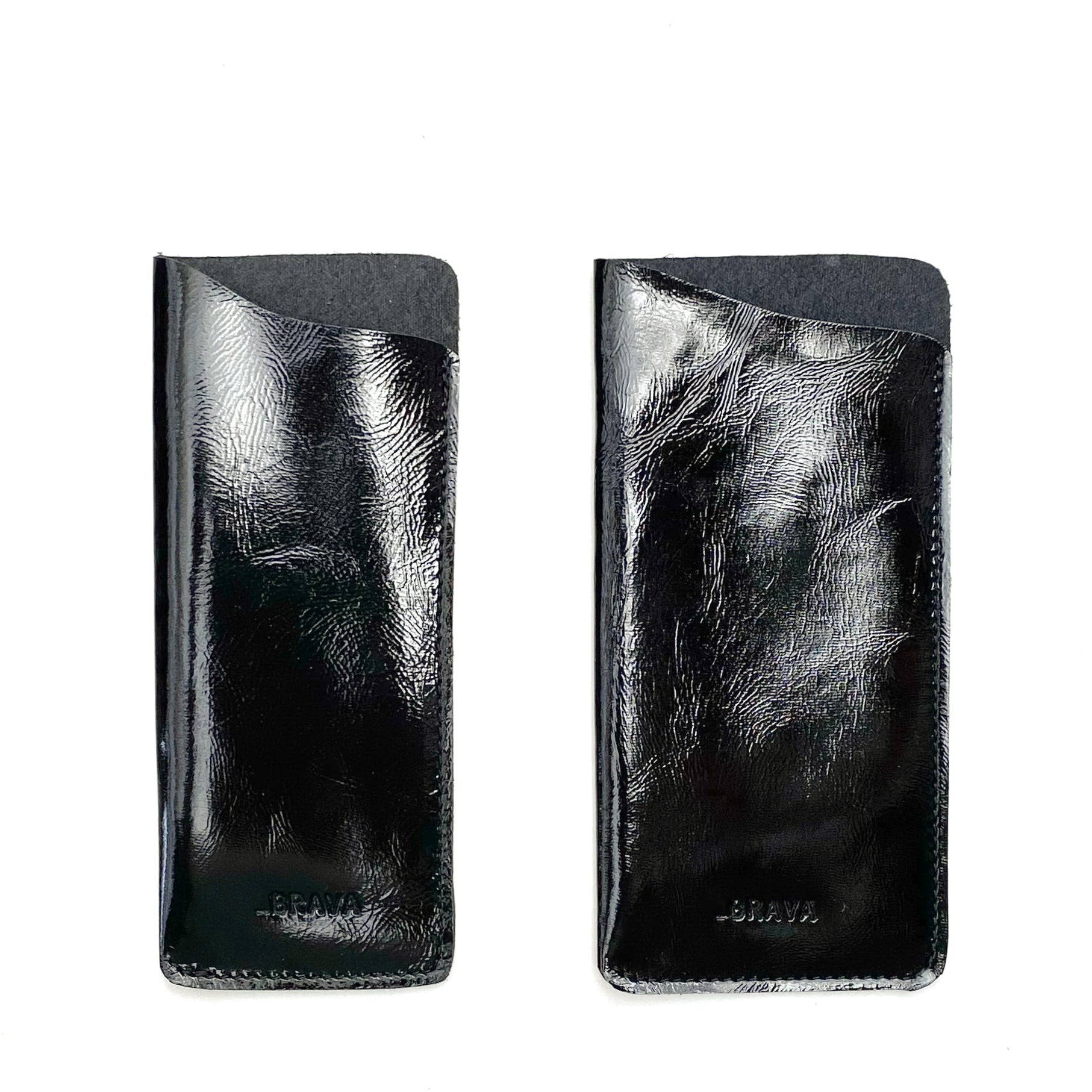 Funda para anteojos de cuero modelo JUDITH Charol Negro