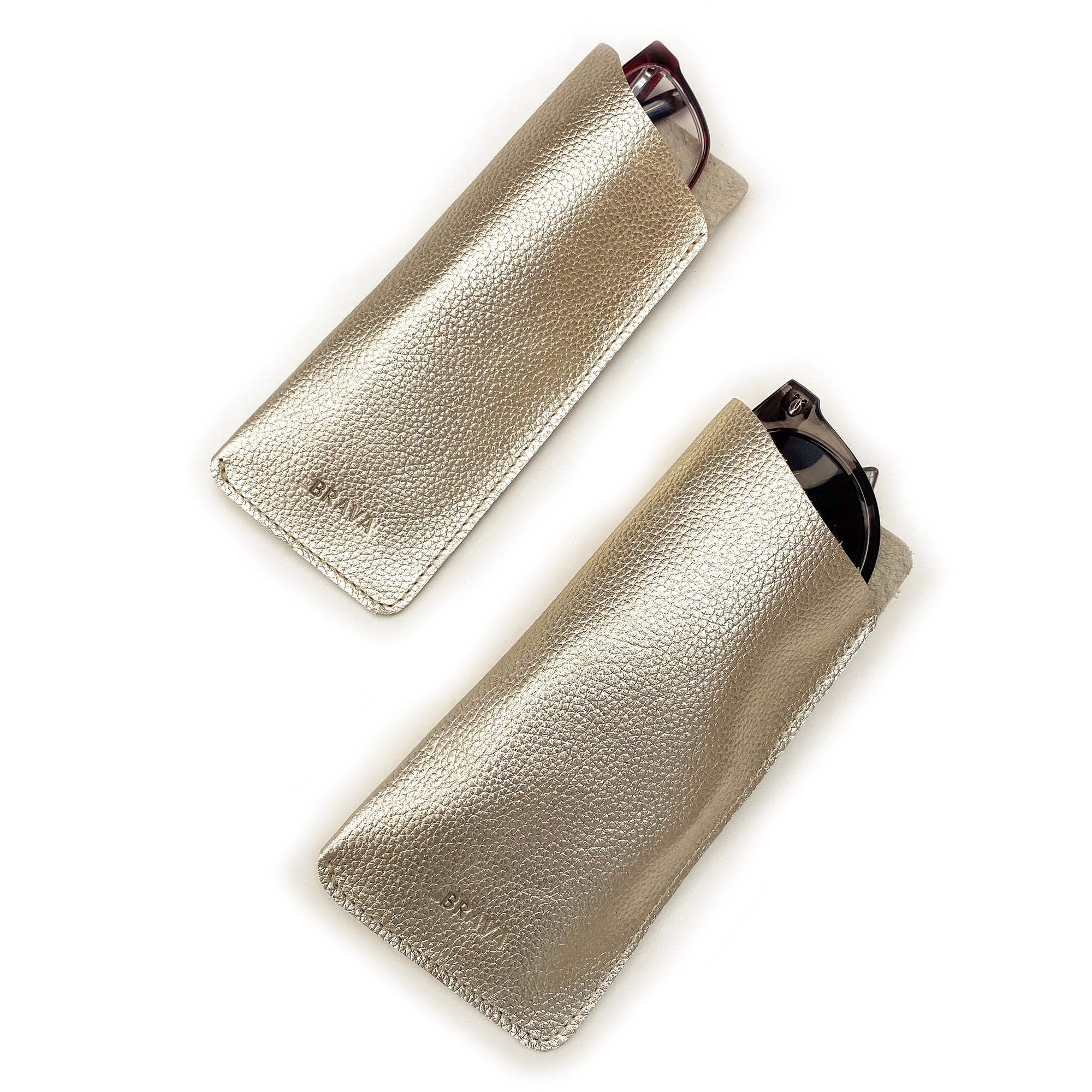 Funda para anteojos de cuero modelo JUDITH Floater Gold
