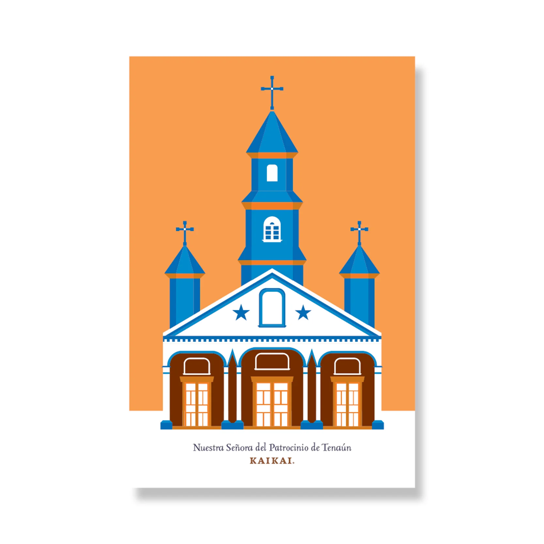 Postal Iglesia Tenaún - Chiloé