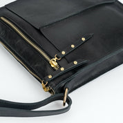 Bandolera de cuero modelo SOL negro