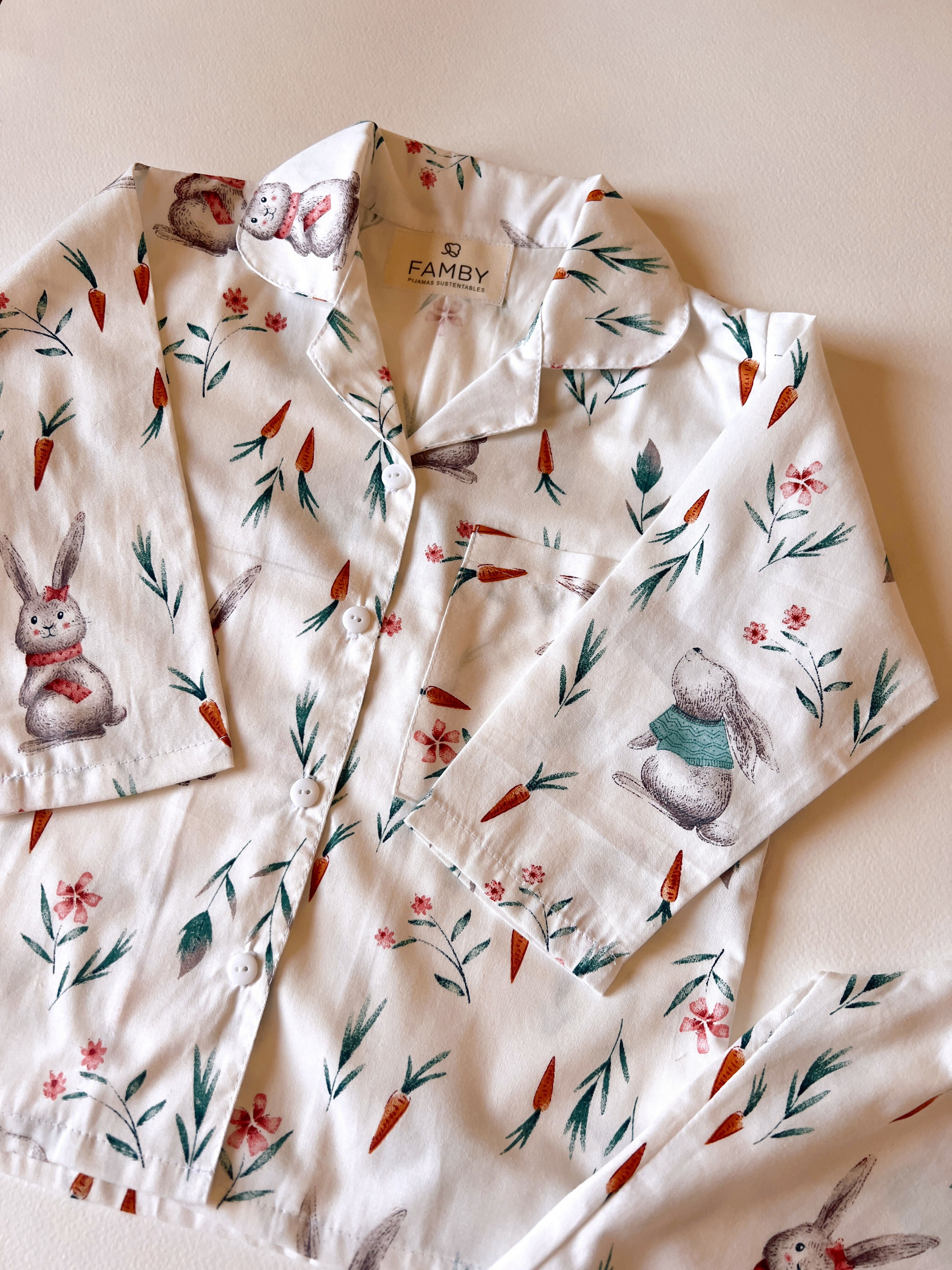 Pijama algodón conejo zanahorias