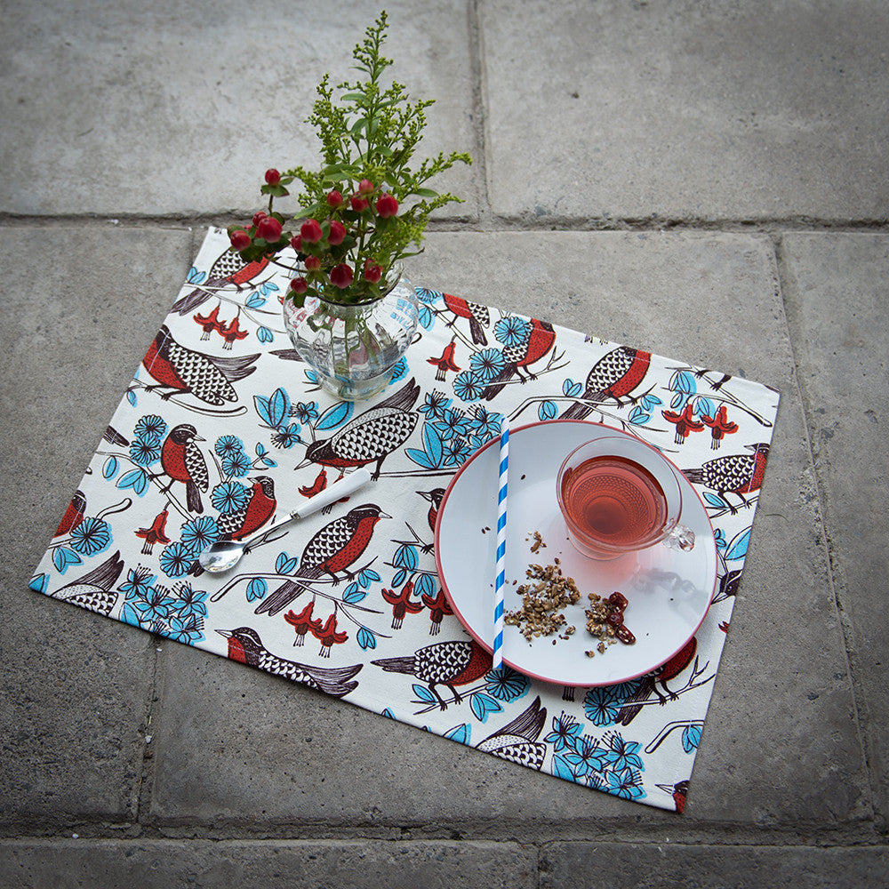 Set de 4 individuales Loicas - Rojo - Hued hued