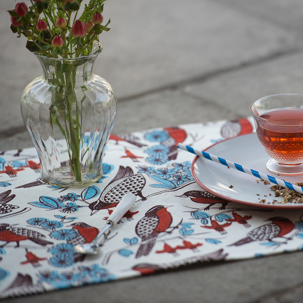 Set de 4 individuales Loicas - Rojo - Hued hued