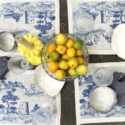 Set de Individuales Toile de Jouy Azul - Linet Natural,