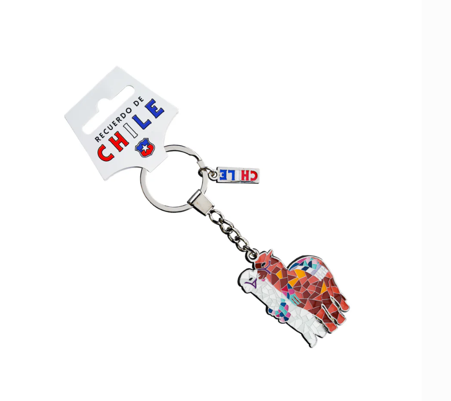 Llavero Metálico Mosaico Llamas