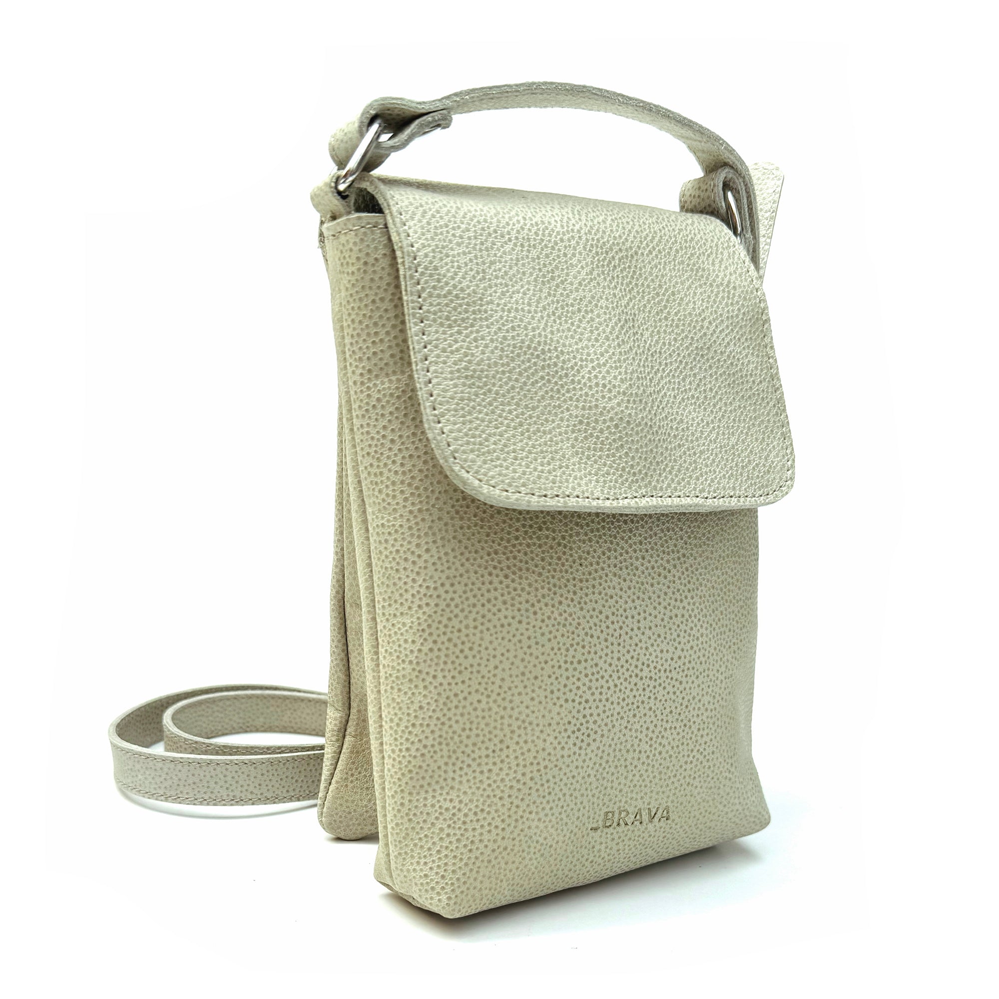 Portacelular - Cell Bag de cuero modelo MARTHA Hueso