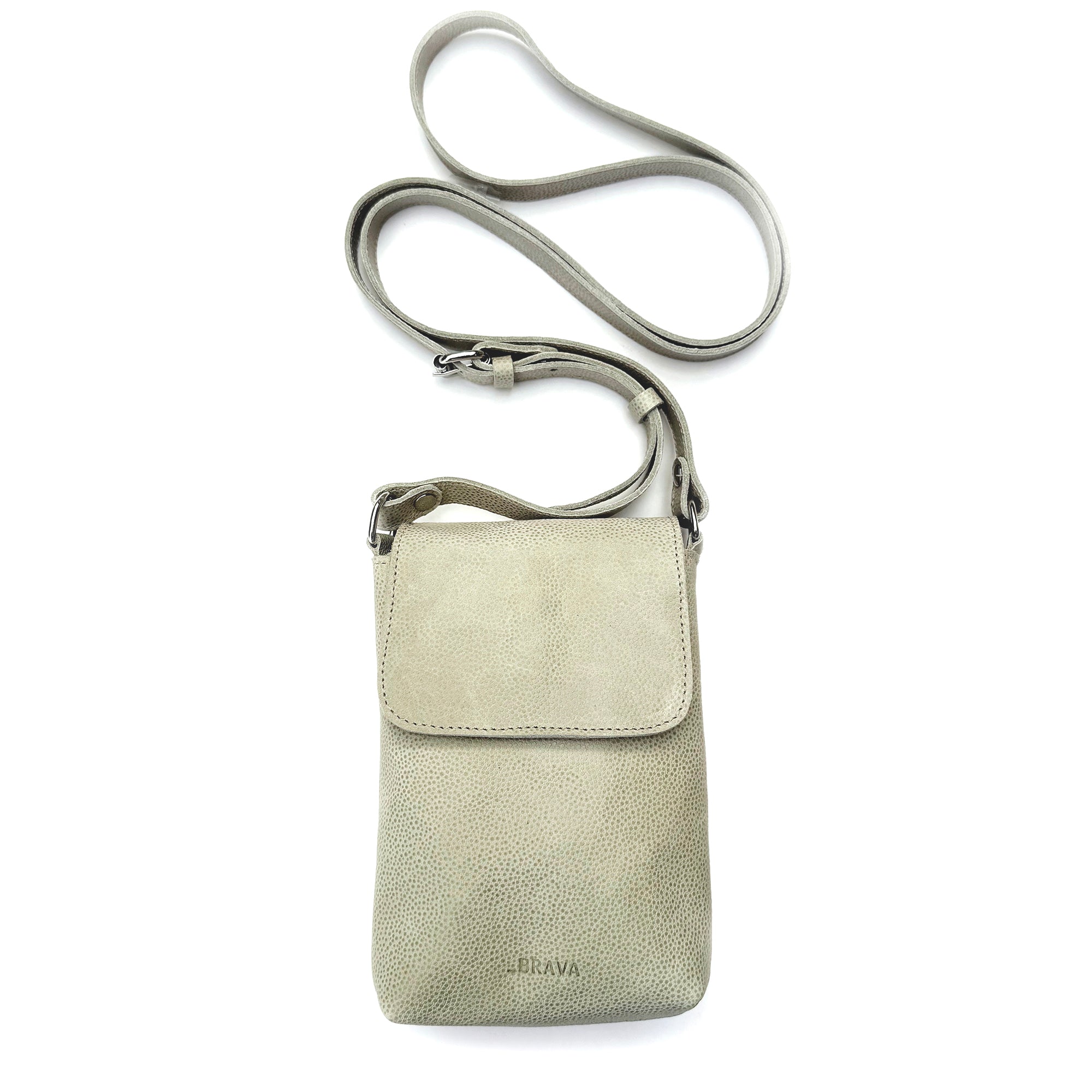 Portacelular - Cell Bag de cuero modelo MARTHA Hueso