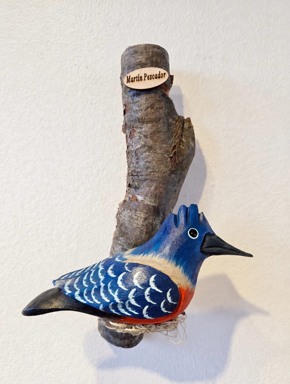 Hand-Carved and Hand-Painted Kingfisher