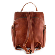 Mochila de cuero modelo MARIE Cognac