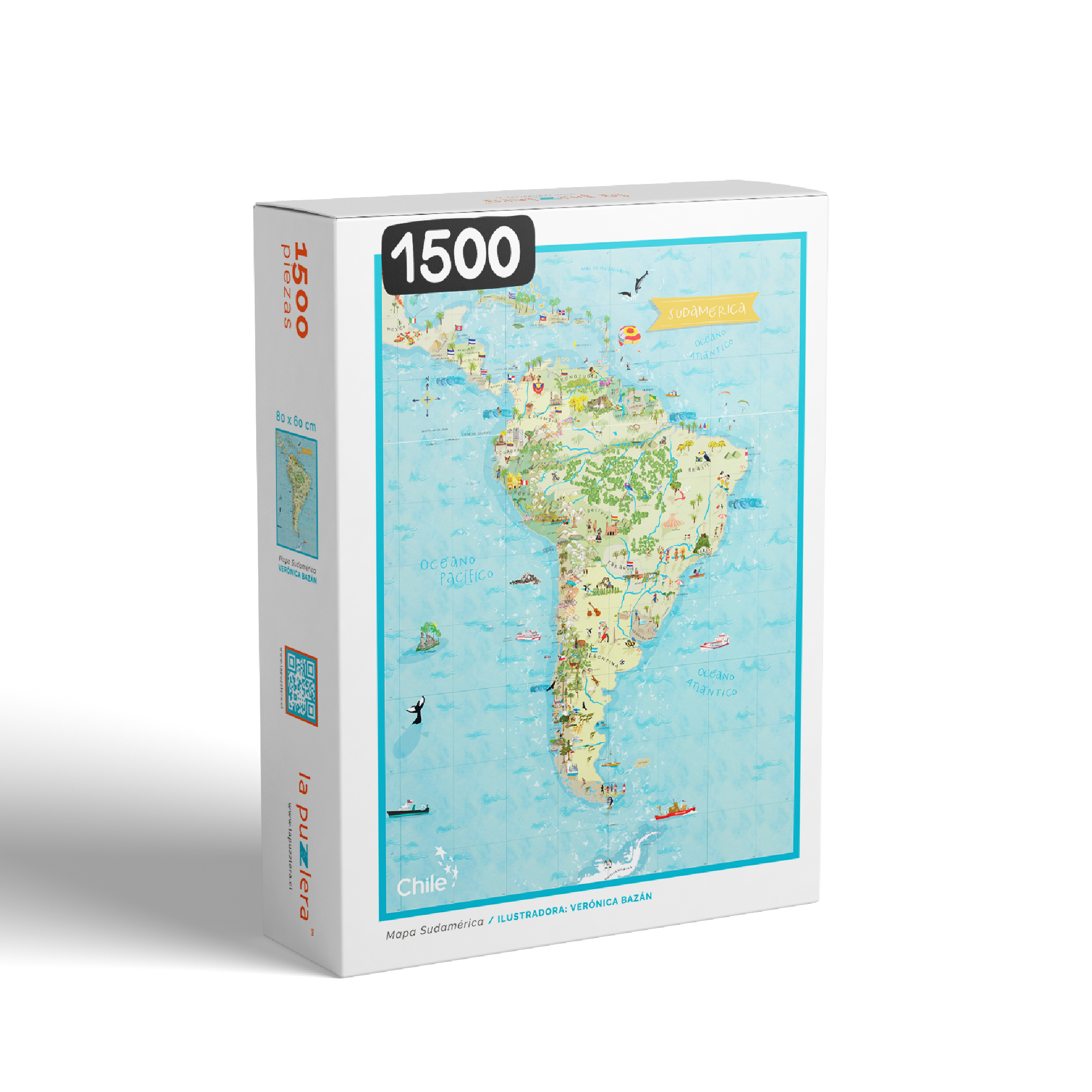 Puzzle Mapa Sudamérica 1500 Piezas