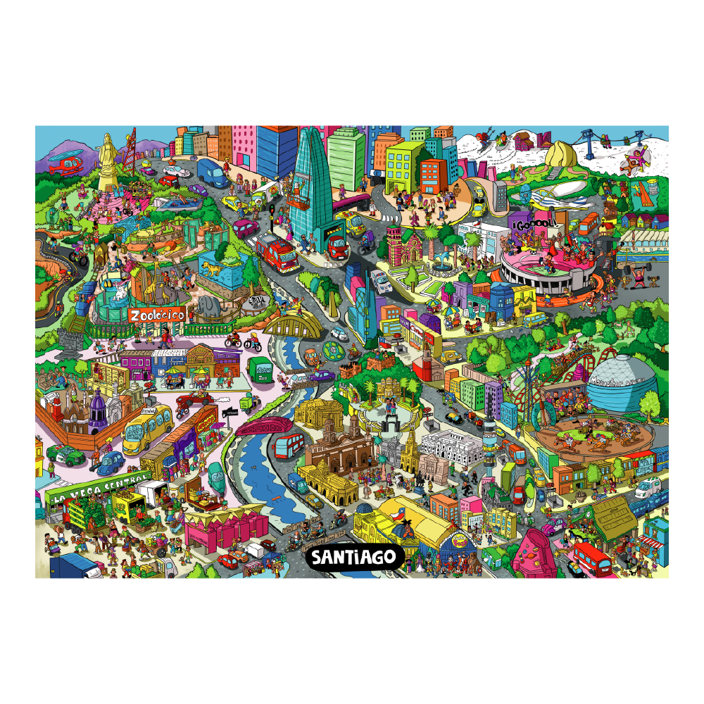 Mapa Ilustrado Caos en Santiago