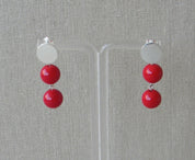 AROS PLATA JADE ROJO DOBLE