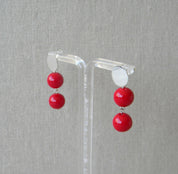 AROS PLATA JADE ROJO DOBLE