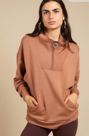 Half Zip Pullover Mocha Mousse
