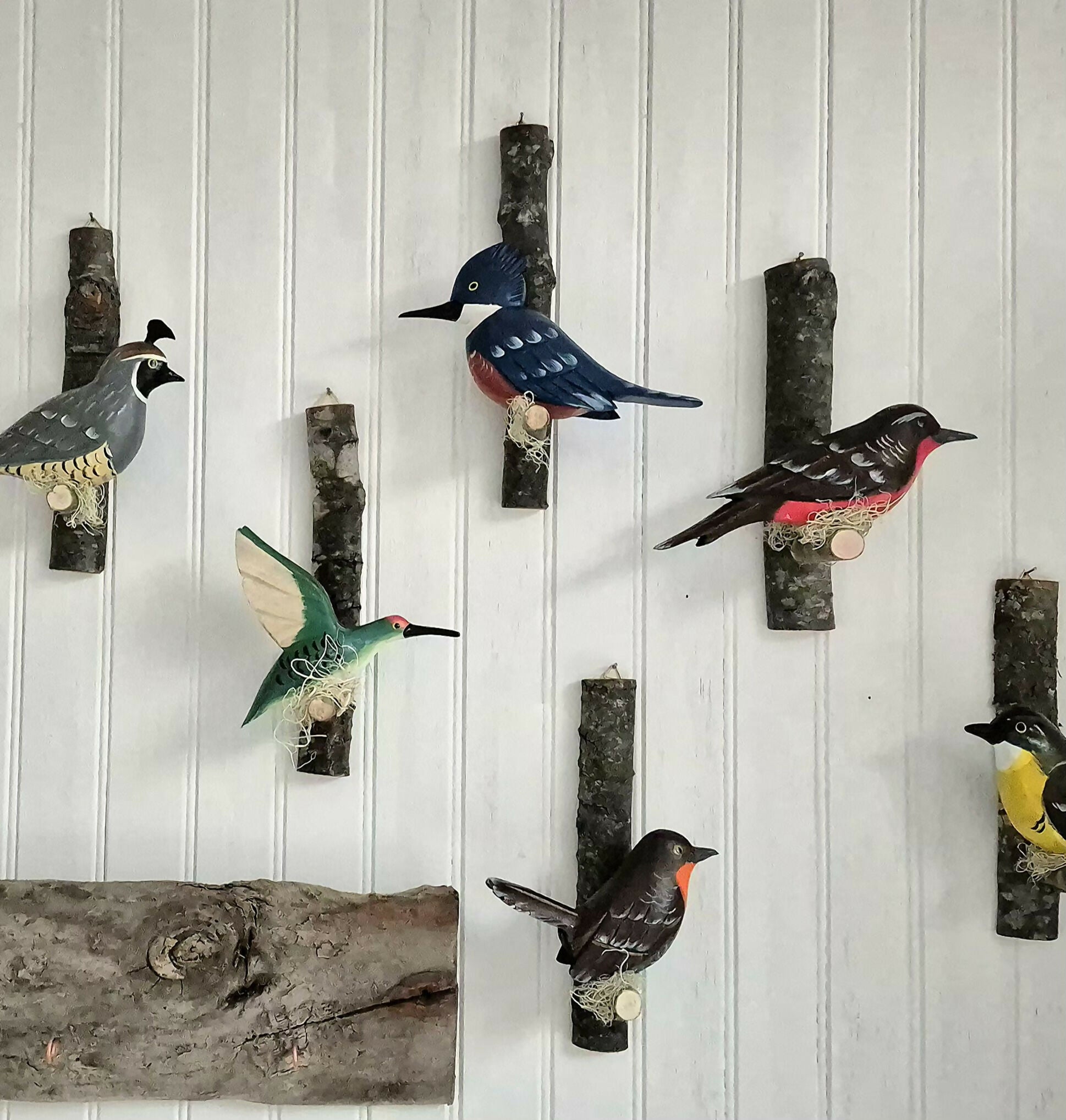 Pájaro tallado Colibrí verde