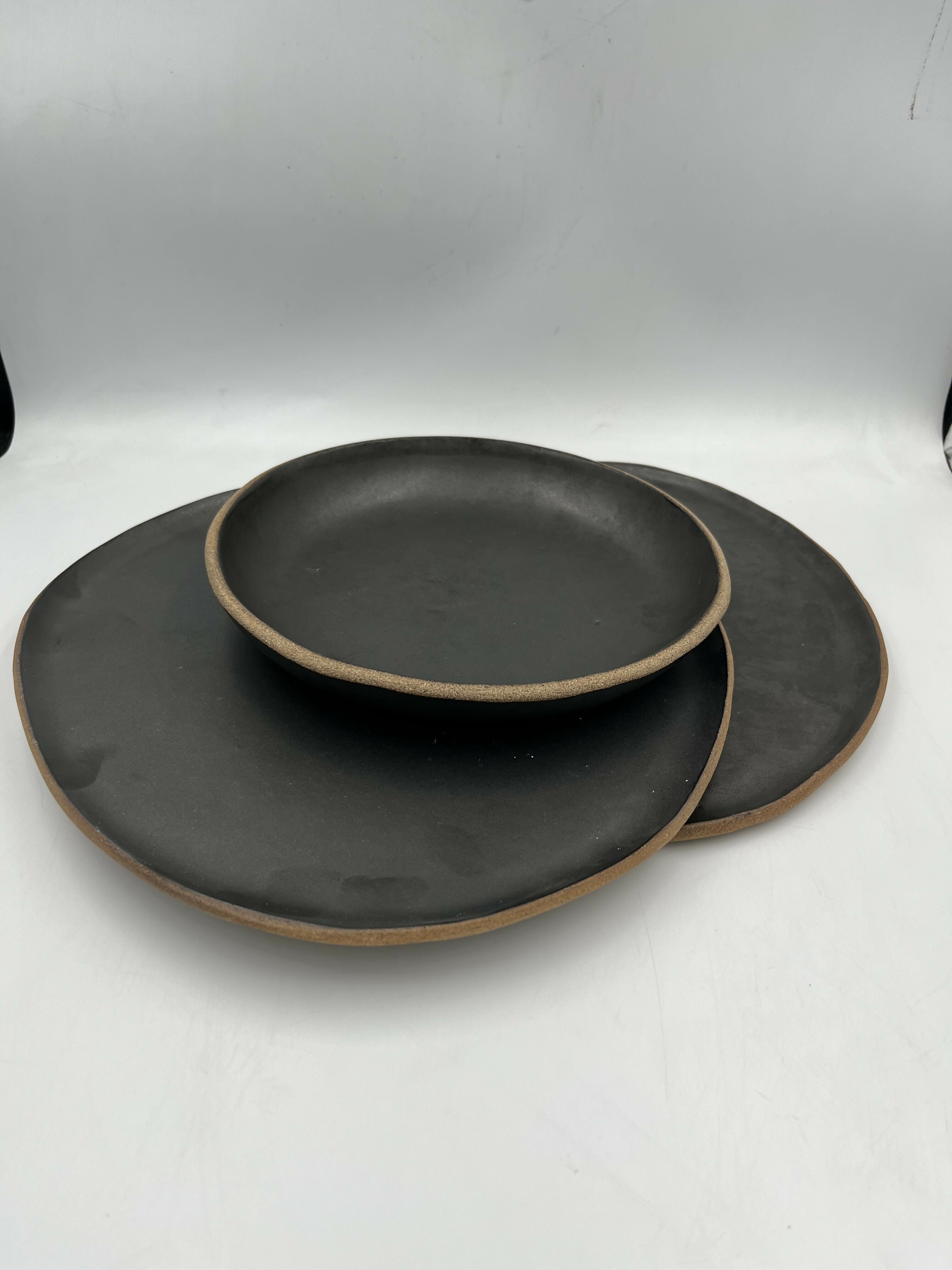 Set 3 platos cerámica gres