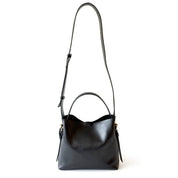 Cartera de cuero modelo PAULA Negro