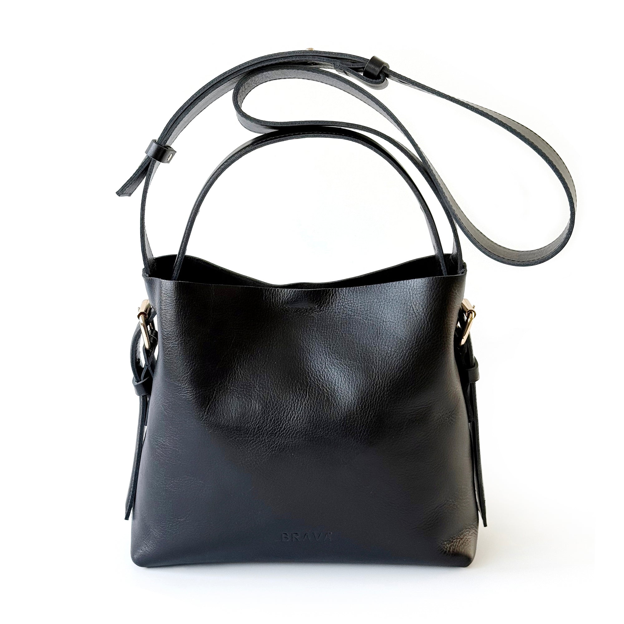 Cartera de cuero modelo PAULA Negro