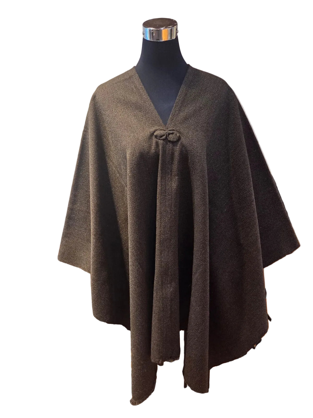 Poncho Tradicional  -  Lana y Alpaca  - Café Moro