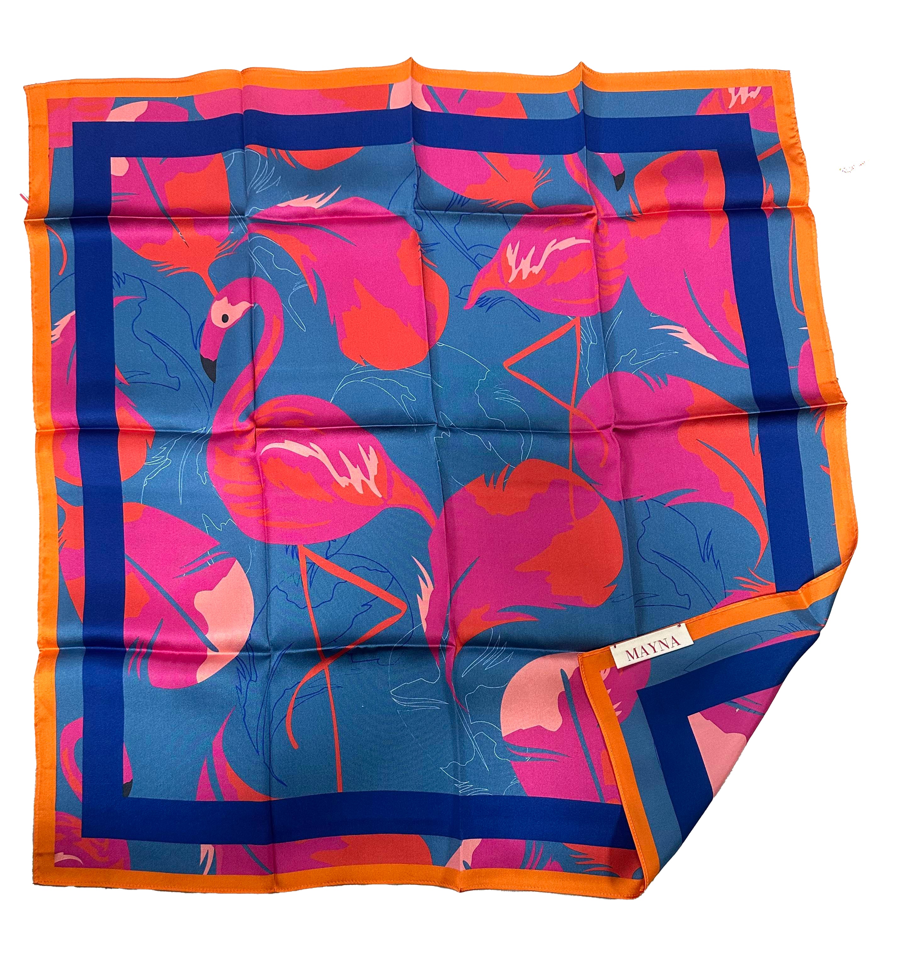 PAÑUELO 100% SEDA NATURAL MAYNA - FLAMENCO