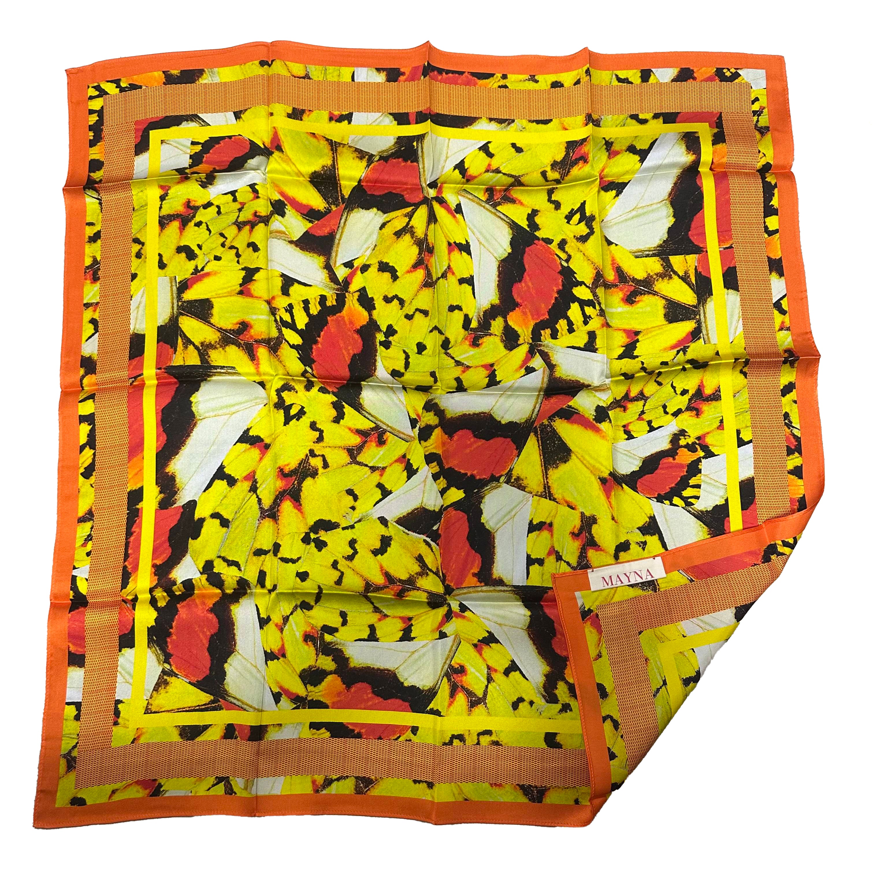 PAÑUELO 100% SEDA NATURAL MAYNA- MARIPOSAS