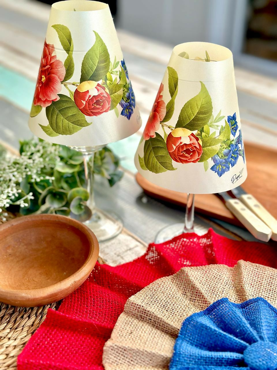 Pantallas para Copas Flores Tricolor