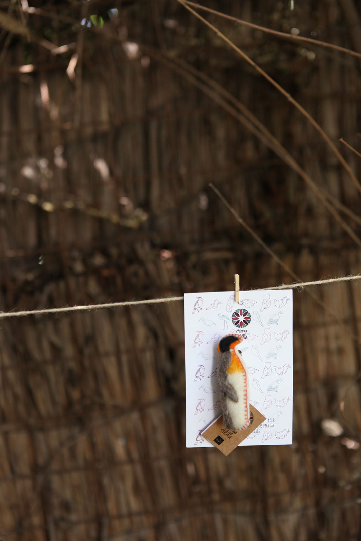 Pajarito prendedor Pinguino Blanco