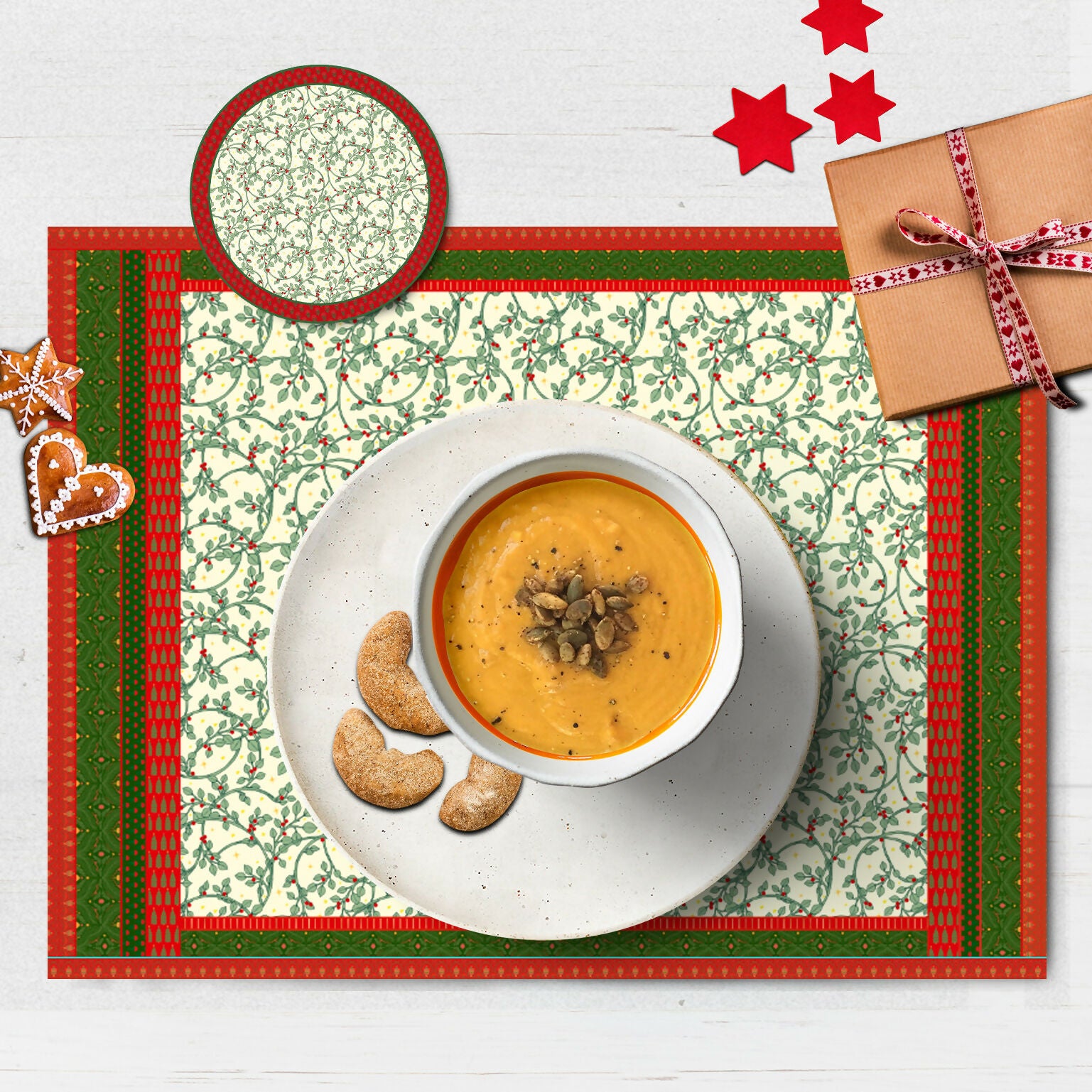 Individuales de papel Navidad Ramitas