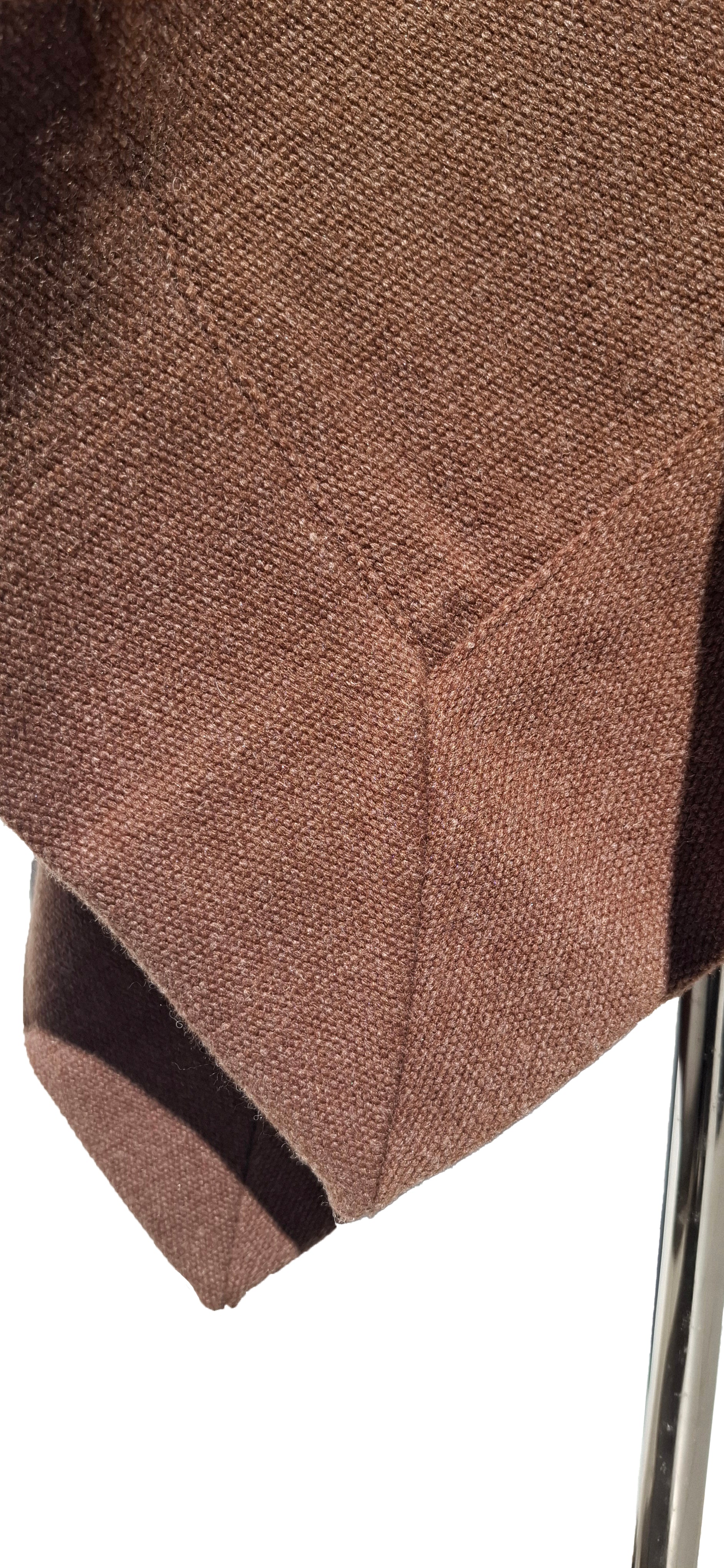 Poncho con Borde Enhuinchado  -  Lana y Alpaca  - Canelo Solo