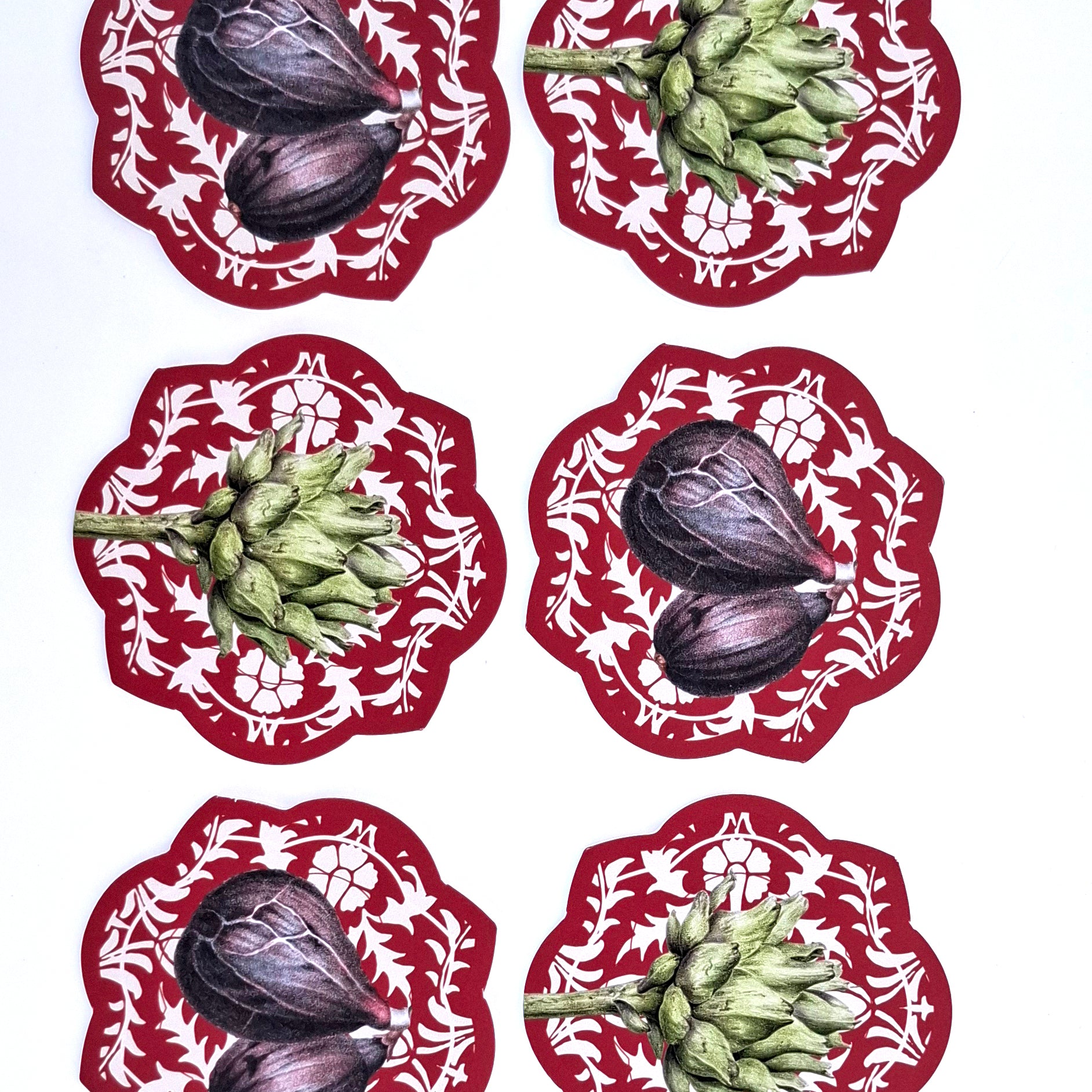 Set de 6 Posavasos Alcachofa e Higo – Colección “Creado x Coty Abbott" - Creado en Chile