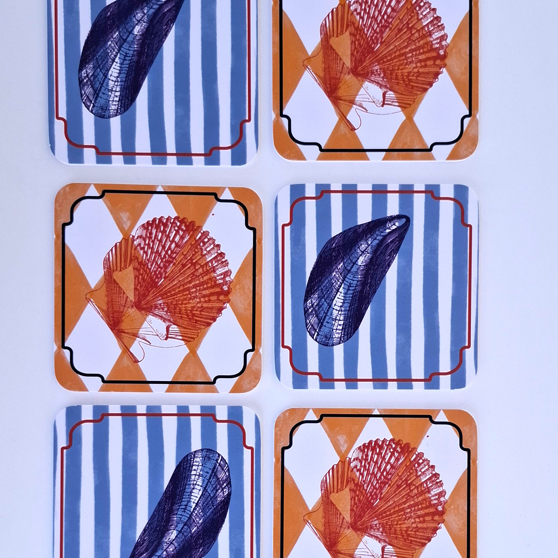 Set de 6  Posavasos con Concha – Colección “Creado x Coty Abbott" - Creado en Chile