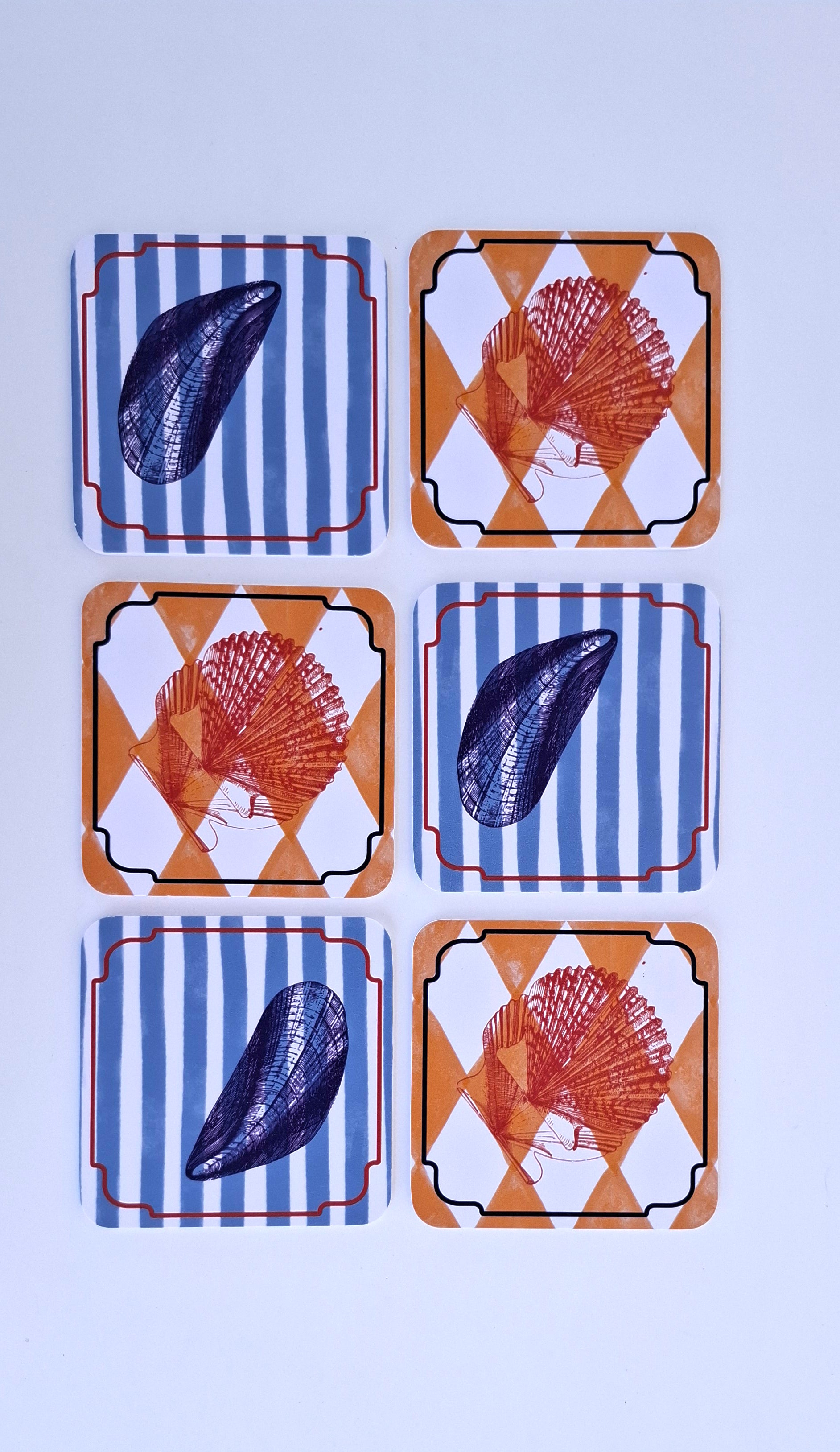 Set de 6  Posavasos con Concha – Colección “Creado x Coty Abbott"