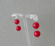 AROS PLATA JADE ROJO DOBLE