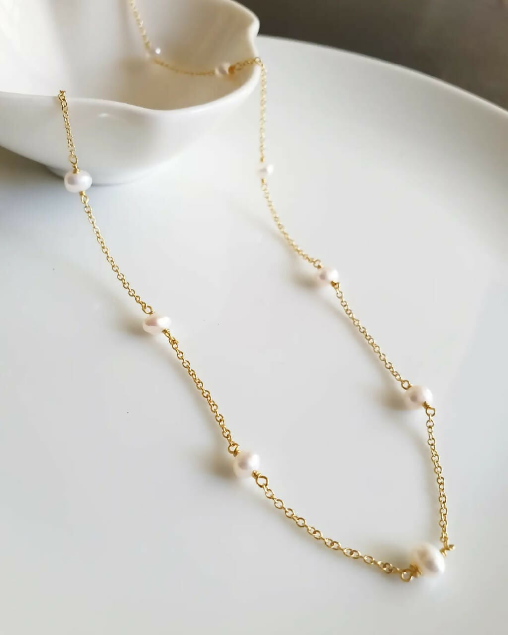 Collar varias perlas Baño oro