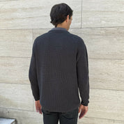 chaleco waffle grafito