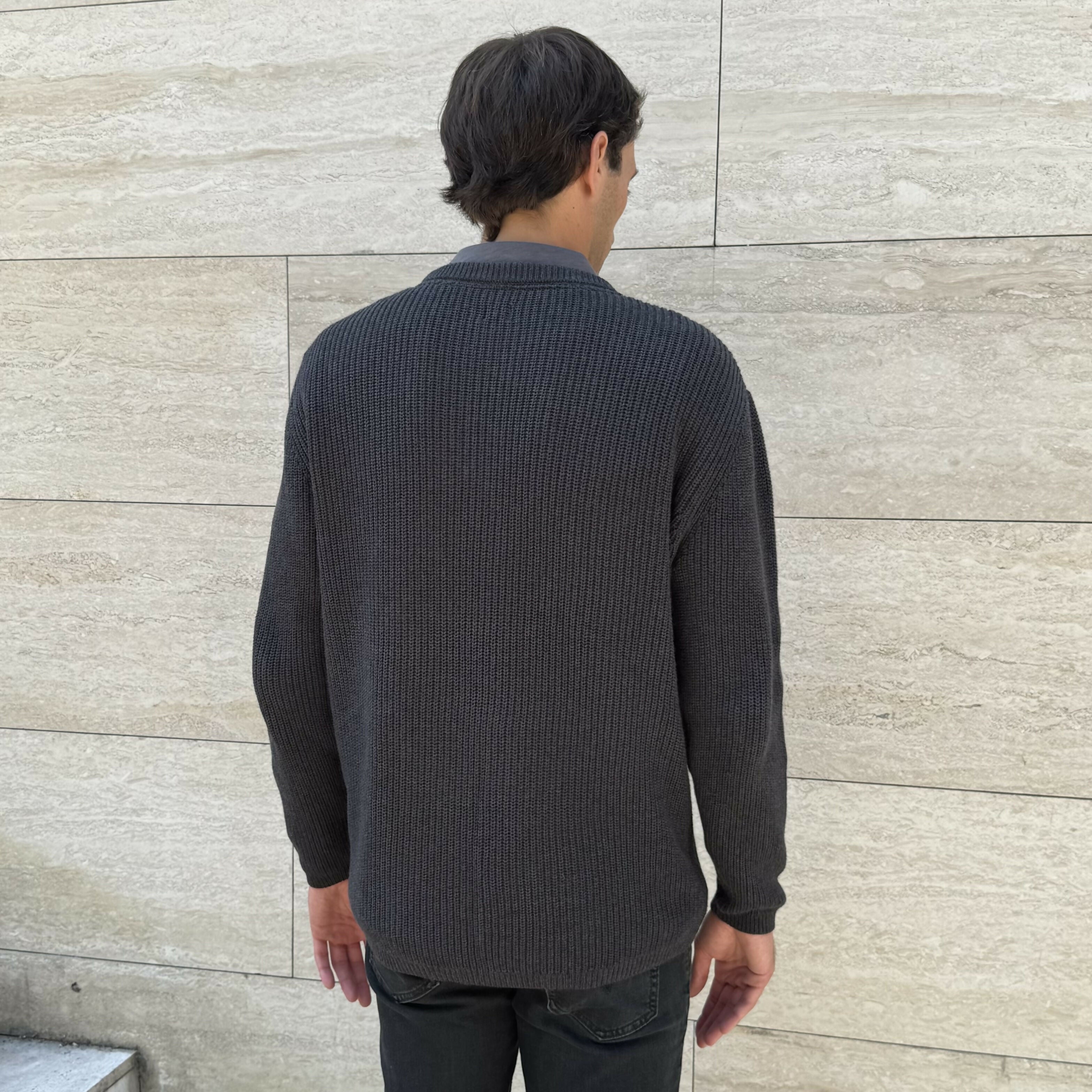 chaleco waffle grafito