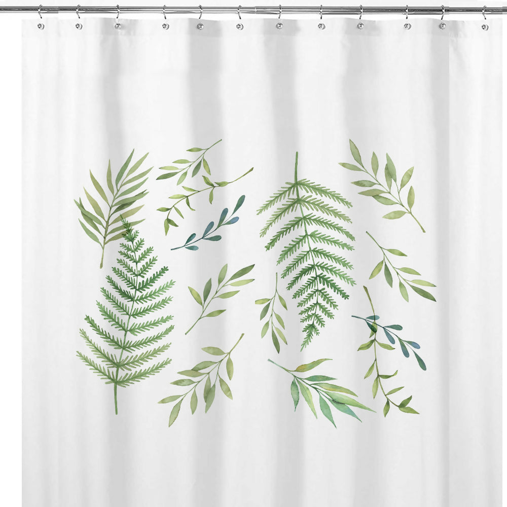 Cortina de Baño Hojas Verdes