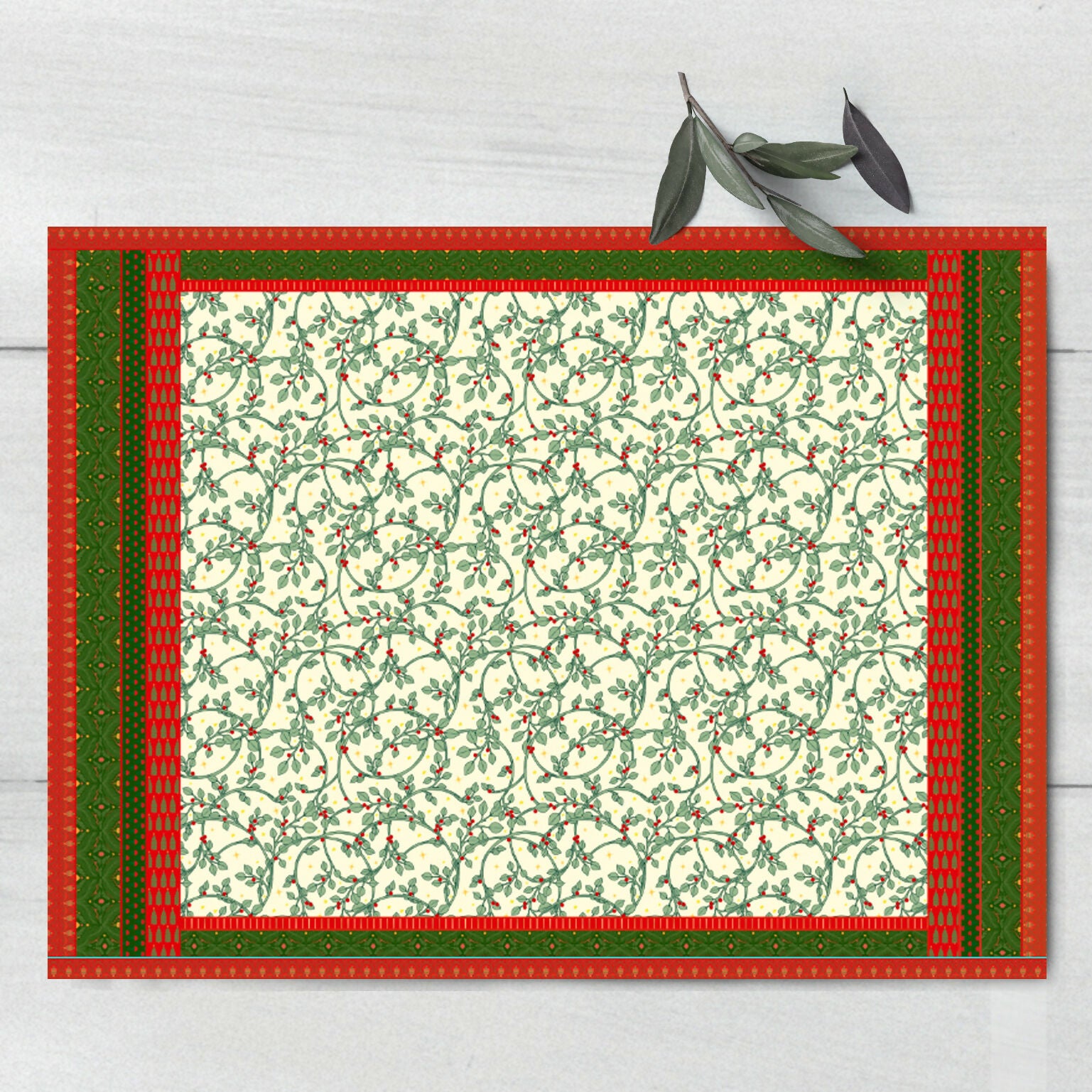 Individuales de papel Navidad Ramitas